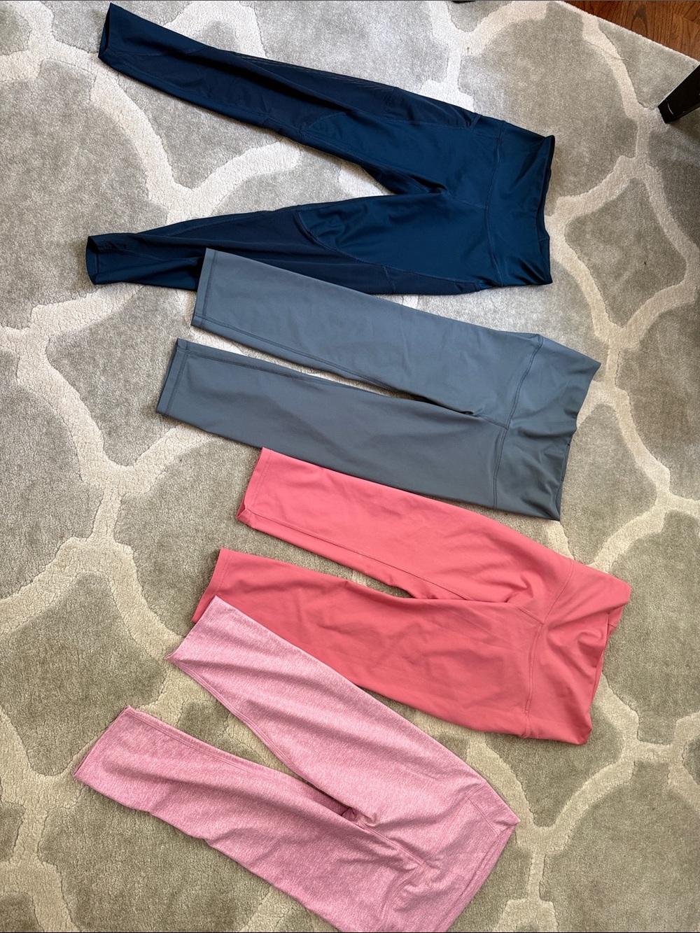 Womens size Medium Leggings Pack - Navy, Gray, Coral & Pink EUC $25 for all